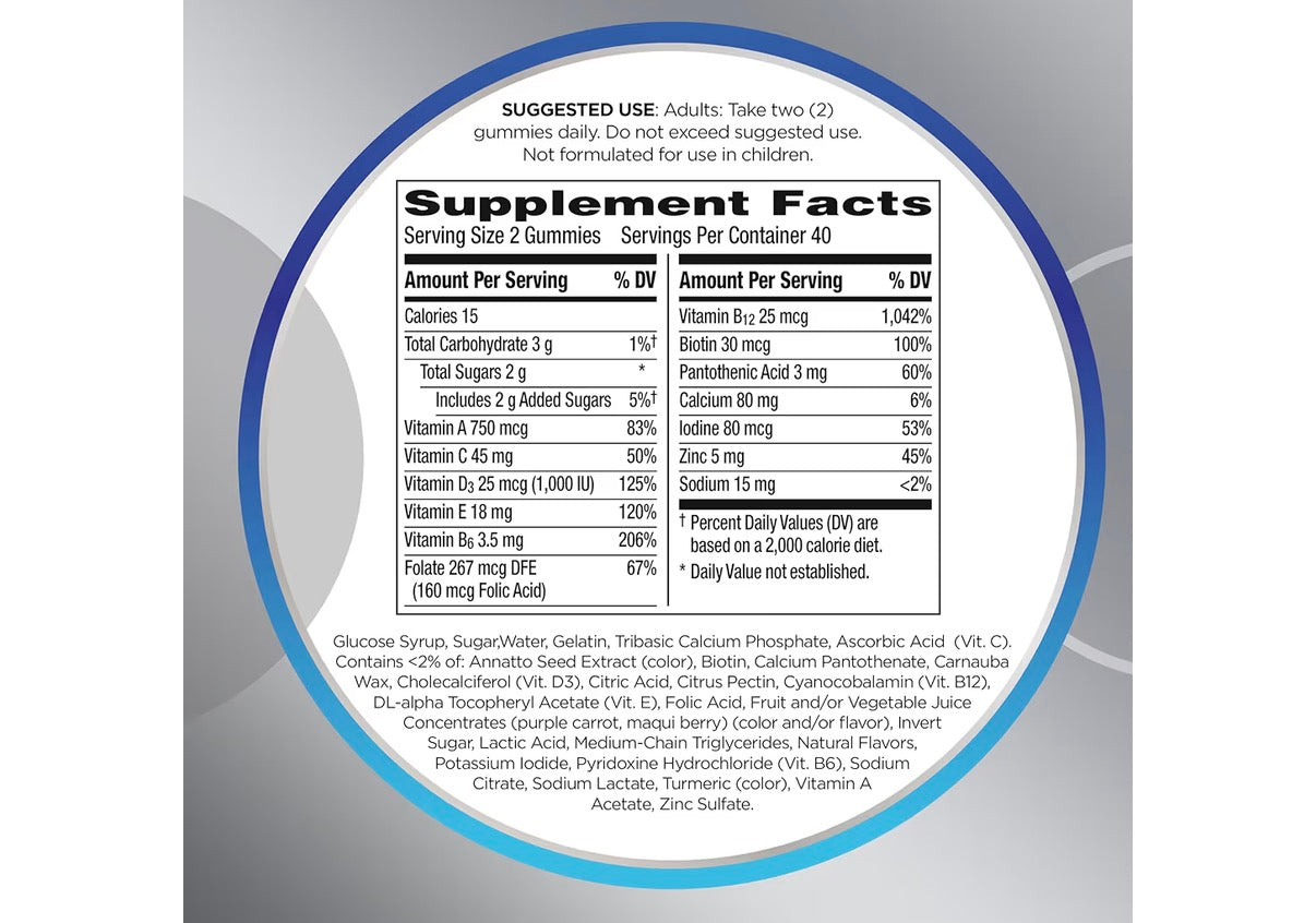+50 MEN MULTI: Gomitas Centrum Multi Gummies Frutal x140 Unidades