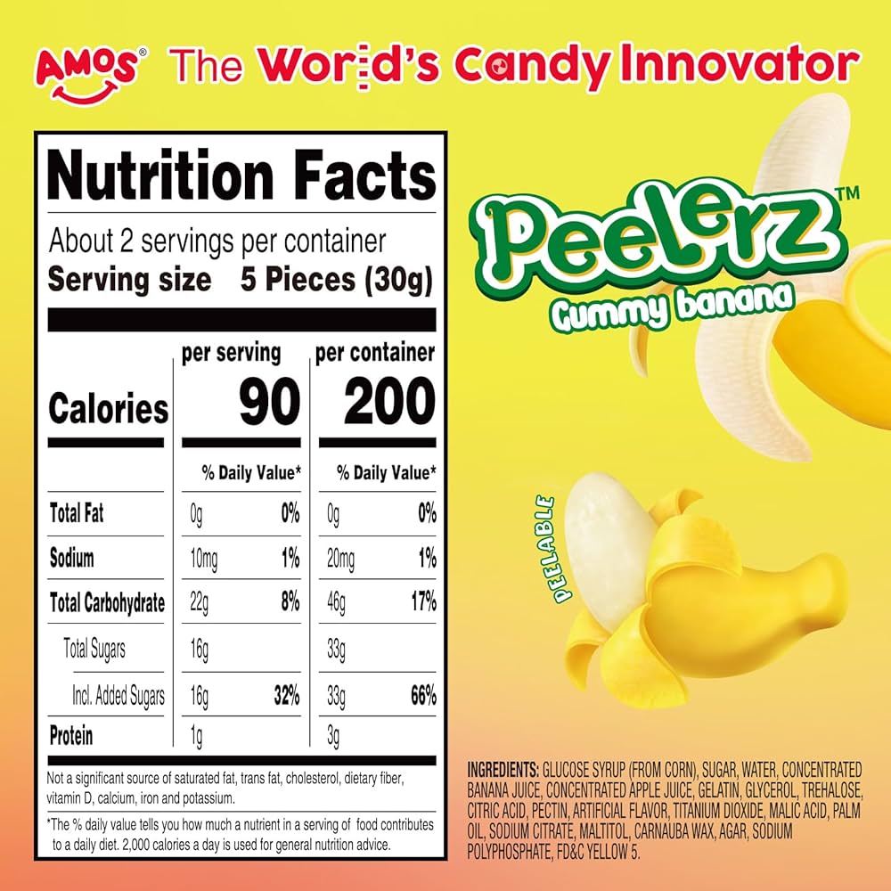 Gomitas de Banana Pelables Amos Peelerz 62g