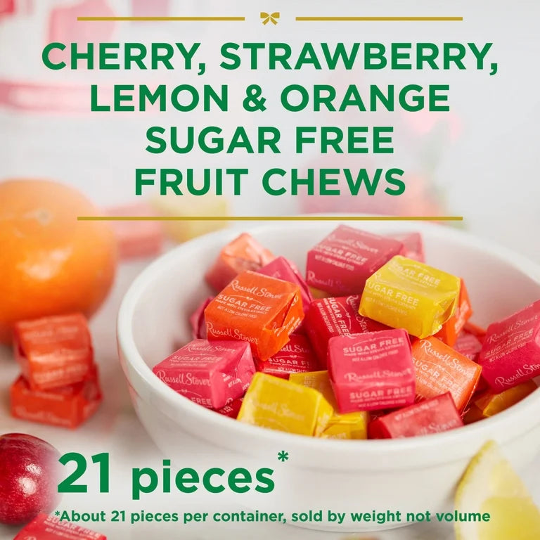 Caramelos Masticables Russell Stover Fruit Chews Sin Azúcar 127g