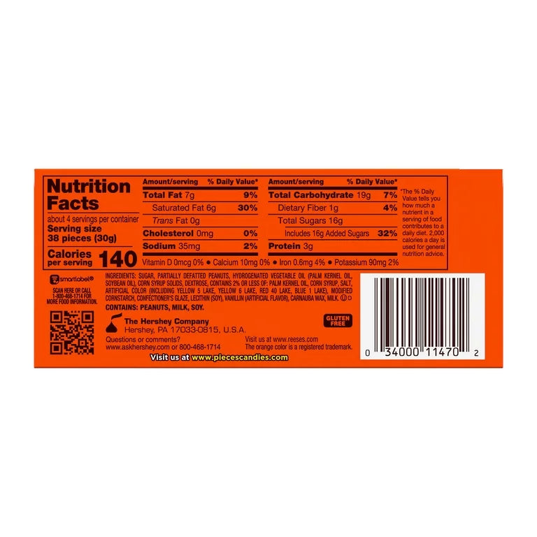 Caramelos Rellenos Reese’s Pieces Mantequilla de Maní 113g