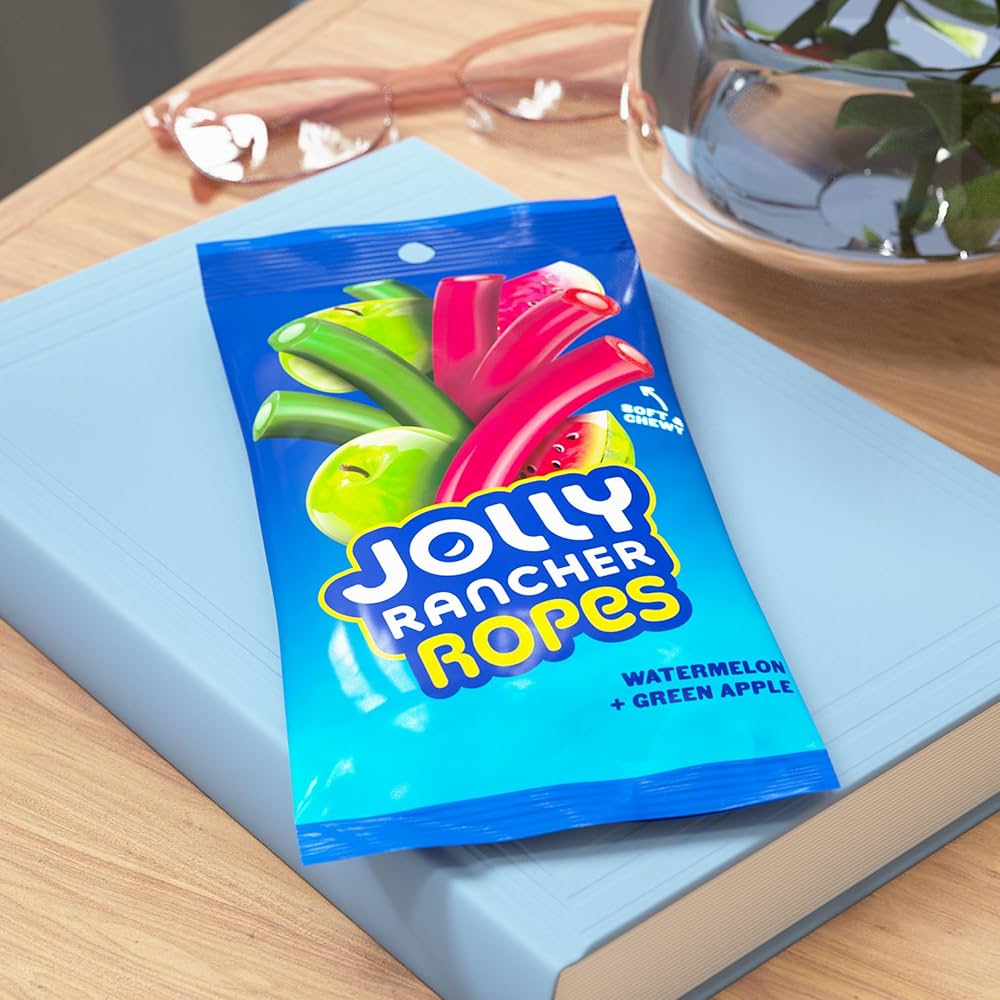 Jolly Rancher Ropes Sandía + Manzana Verde Tamaño Grande 170g