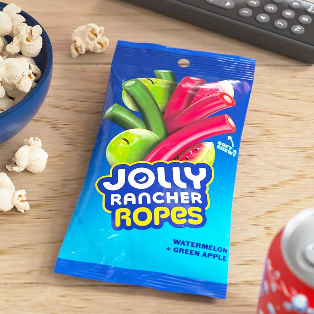 Jolly Rancher Ropes Sandía + Manzana Verde Tamaño Grande 170g