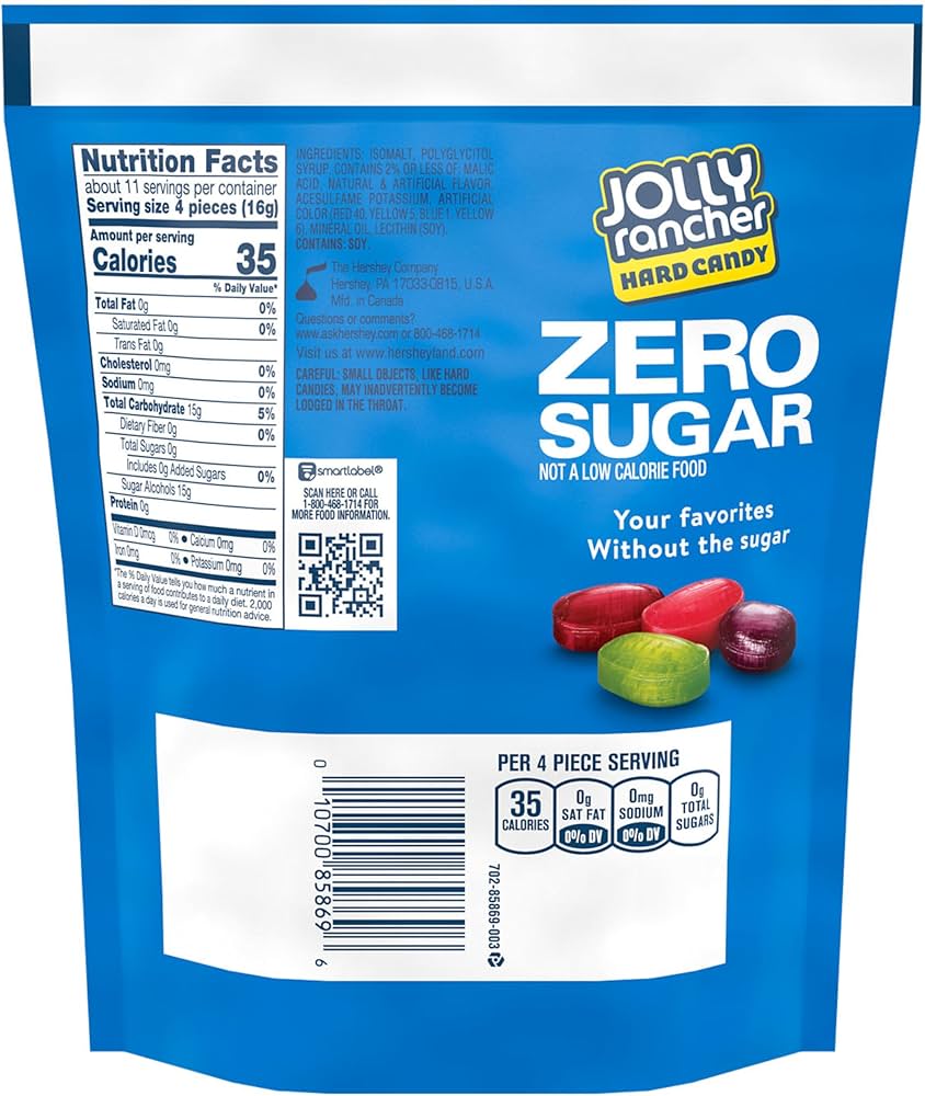 Jolly Rancher Hard Candy Sin Azucar Tamaño Grande 172g