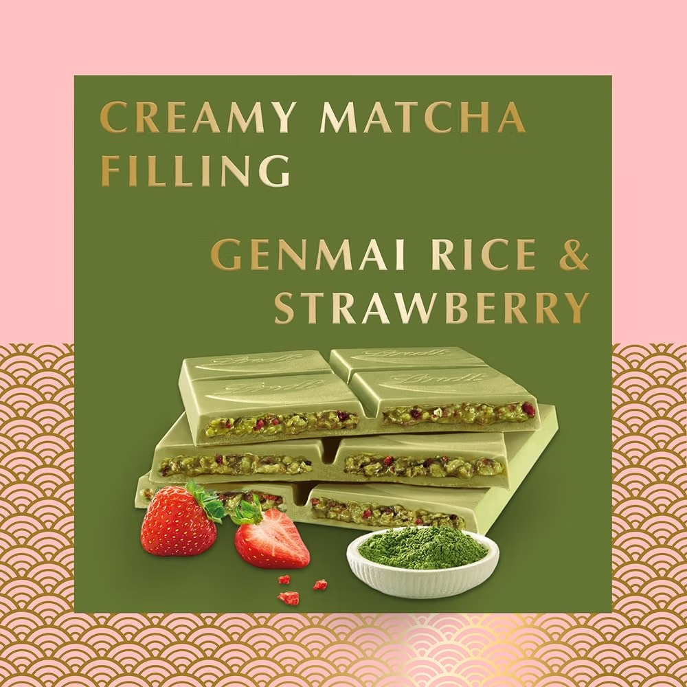 Lindt Tokyo Style Matcha Strawberry Chocolate 145g