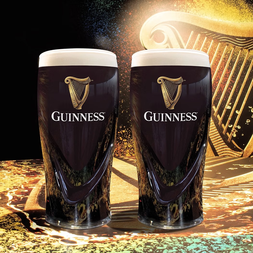 Vasos Cerveza Guinness 590 mL Mercancía Oficial Certificada Pack x2 Unidades