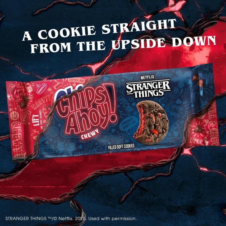 EDICIÓN LIMITADA: Galletas Chips Ahoy! Stranger Things Fresa y Chocolate Tamaño Grande 281g