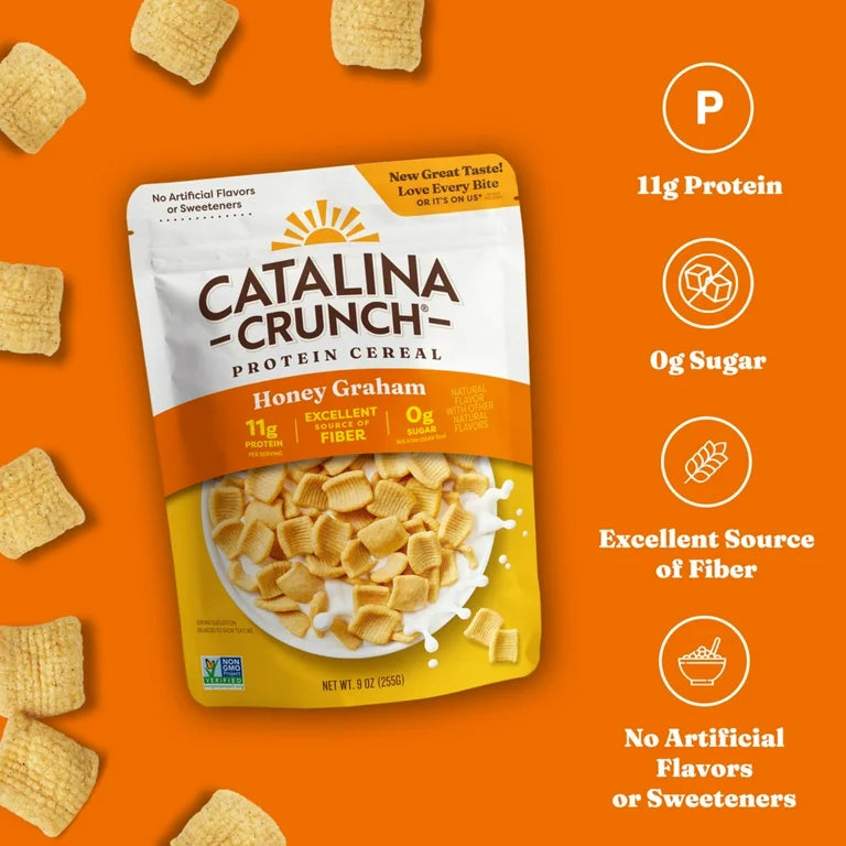 Cereal Proteico Sin Azúcar Catalina Crunch Honey Graham 255g