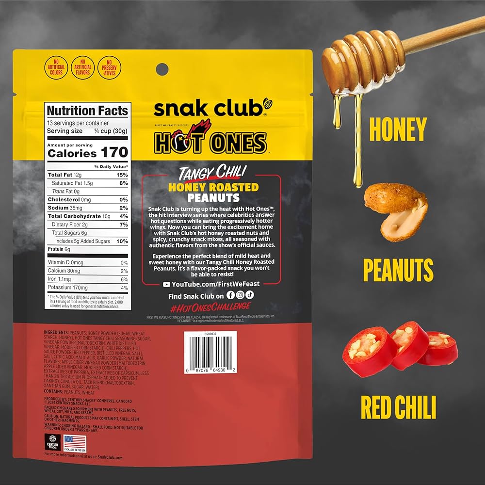 Maní Tostado en Miel x Salsa Hot Ones Original Tamaño Grande 397g