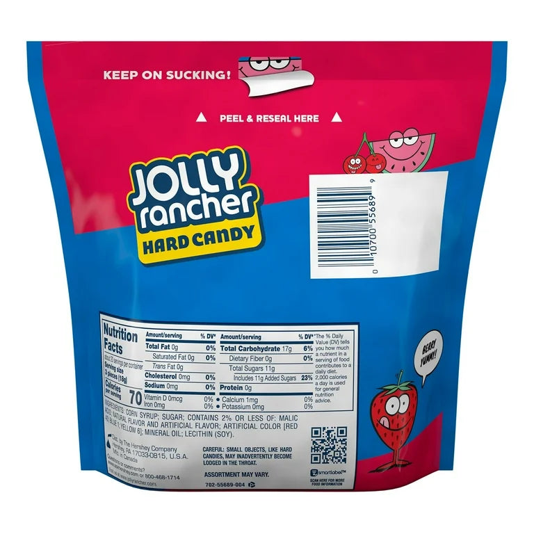 Caramelos Duros Jolly Rancher Awesome Reds Frutos Rojos Tamaño Grande 368g