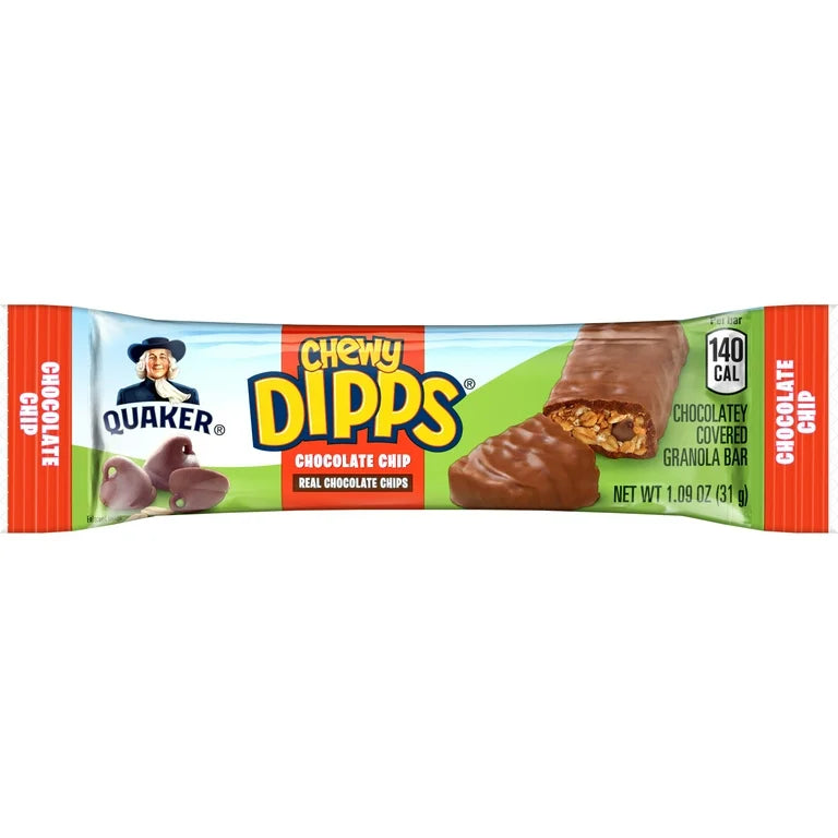 Barras Granola Quaker Chewy Dipps Chocolate Chips 930g - 30 Unidades