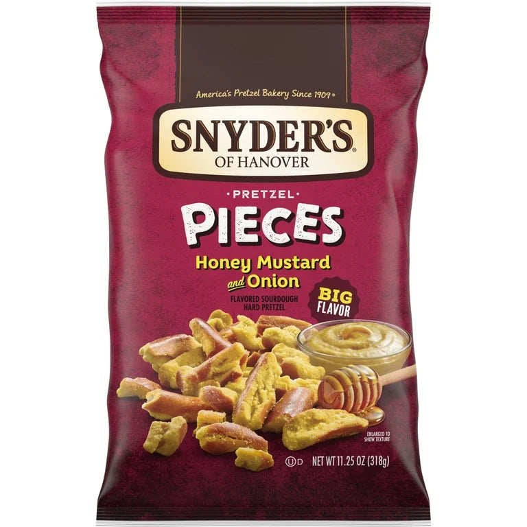 Pretzels Snyder’s of Hanover Miel Mostaza & Cebolla Tamaño Grande 318g