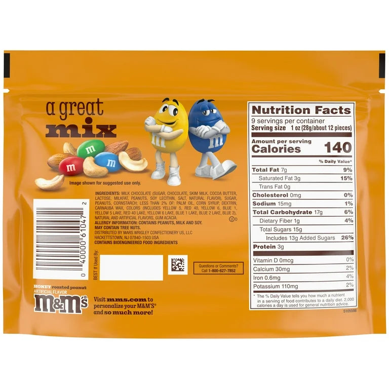 M&M’S Honey Roasted Peanut Tamaño Grande 255g