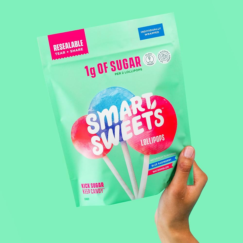Chupetas Smart Sweets Bajas en Azúcares Surtidas Tamaño Grande 86g