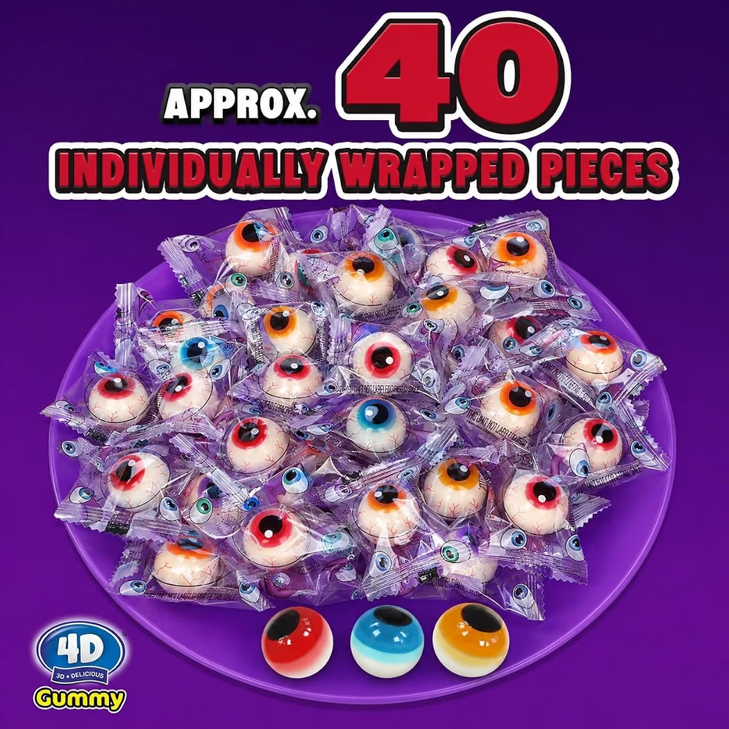 HALLOWEEN: Gomitas Amos 4D Gummy Eyeballs x40 Unidades Aprox. - 240g