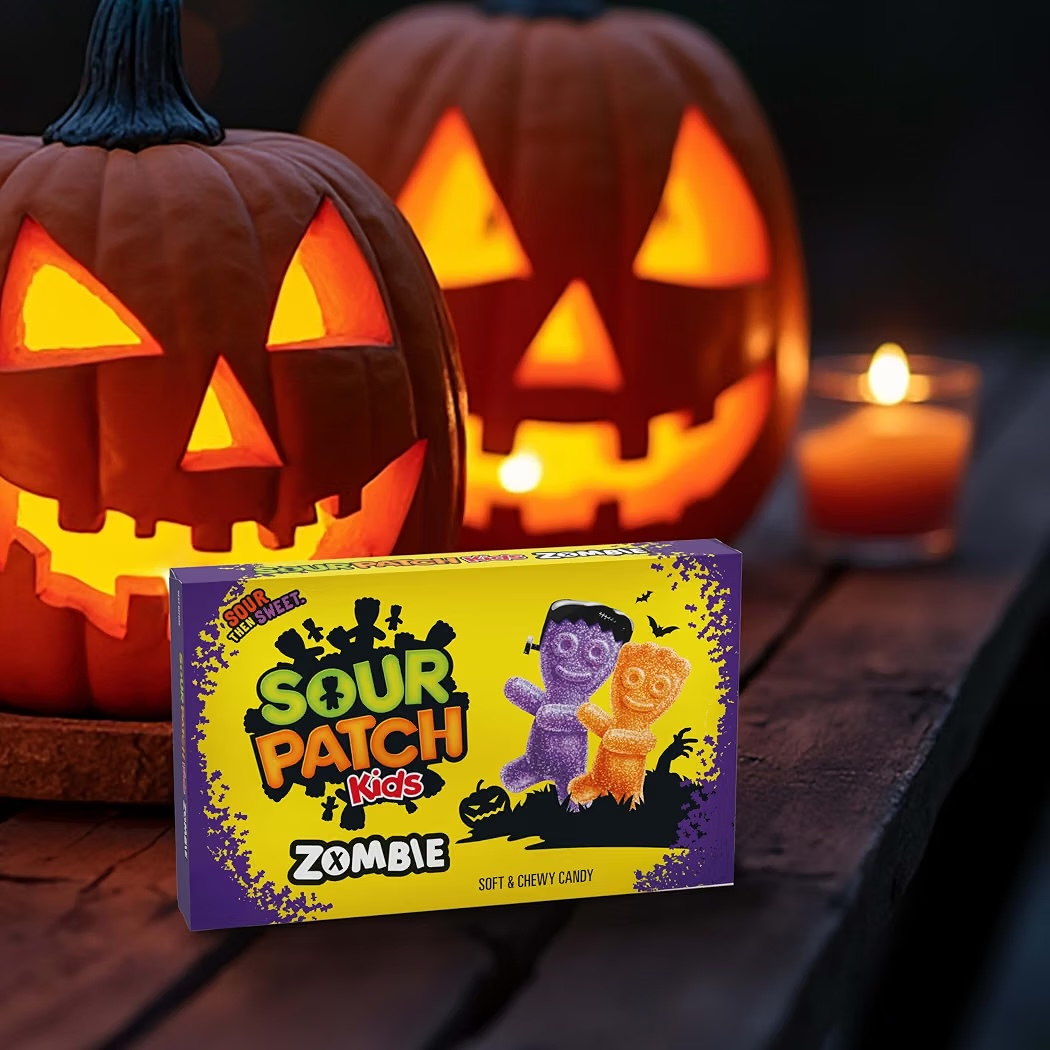 HALLOWEEN: Gomitas Sour Patch Kids Zombie Orange & Raspberry 100g