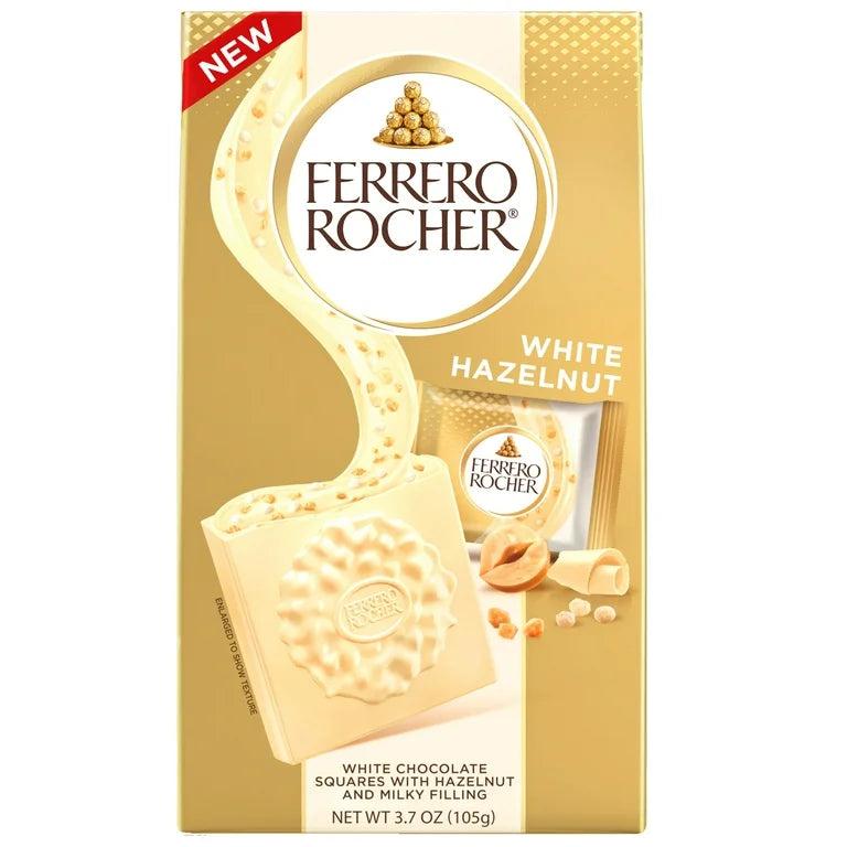 Chocolates Rellenos Ferrero Rocher Premium Blanco + Avellanas x10 Unidades - 104g