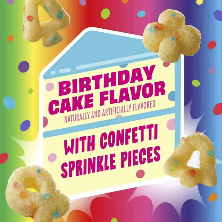 Cereal Lucky Charms Rainbow Sprinkles Birthday Cake Flavor Tamaño Familiar 521g