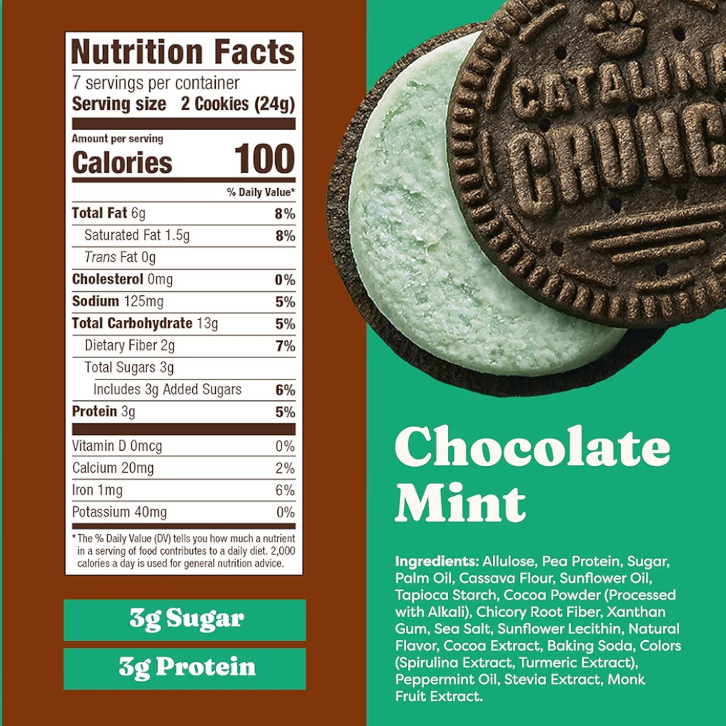 Galletas de Proteína Catalina Crunch Rellenas Chocolate & Menta x14 Unidades - 168g