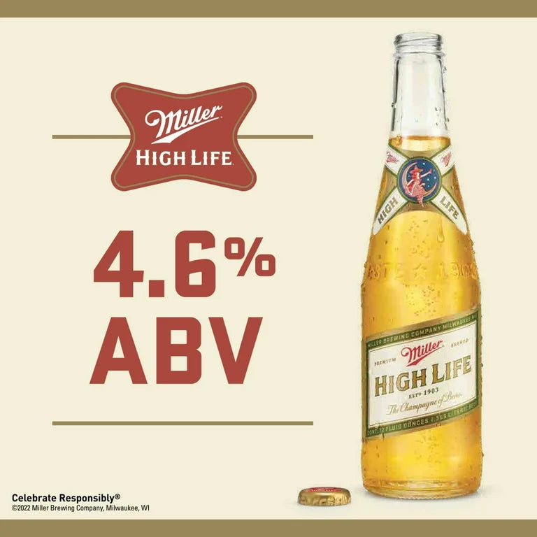 +18: Cerveza Americana Miller High Life 355 mL