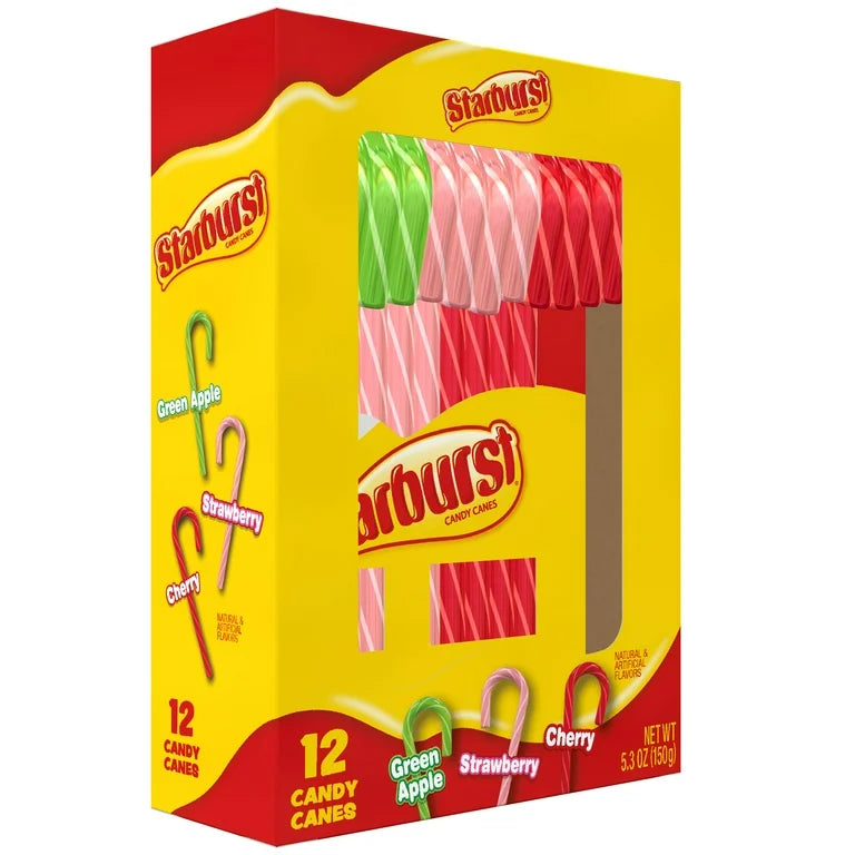 NAVIDAD: Bastones Navideños Starburst x12 Unidades - 150g