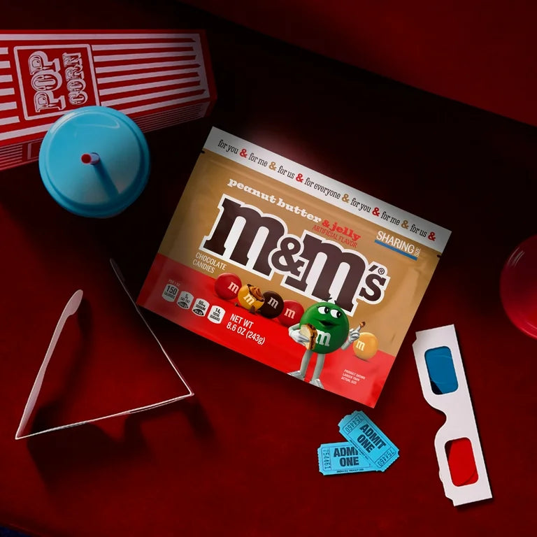 M&M’S Mantequilla de Maní + Jalea de Fresa Tamaño Grande 243g