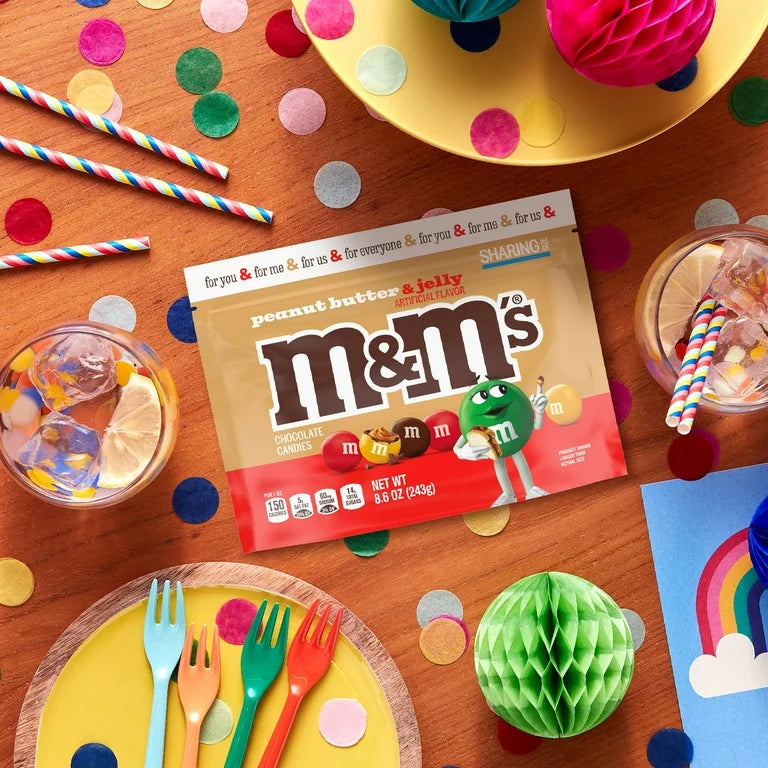 M&M’S Mantequilla de Maní + Jalea de Fresa Tamaño Grande 243g