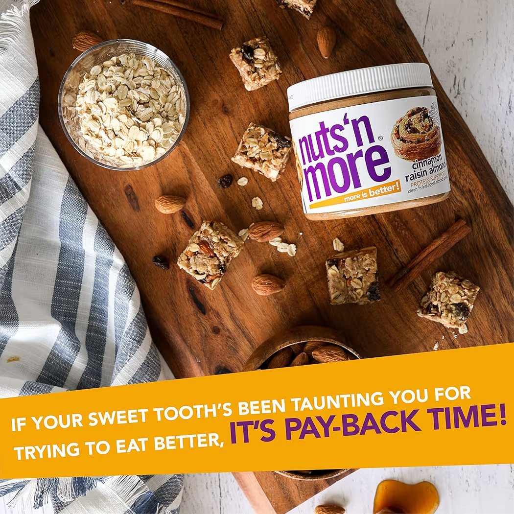 Mantequilla De Almendras Nuts ‘N More Canela & Pasas 454g