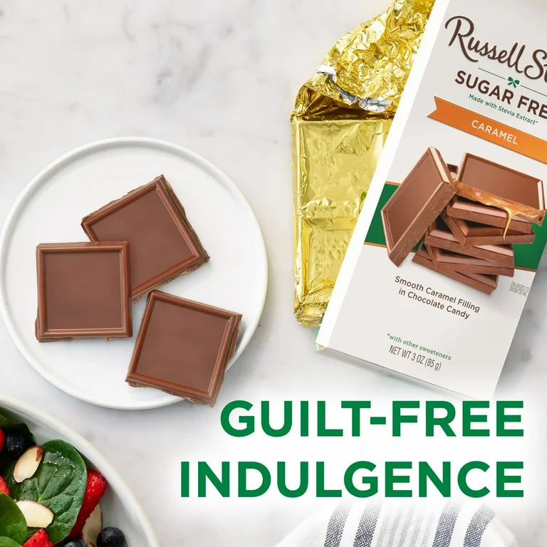 Barra Chocolate Sin Azúcar Russell Stover Caramelo 85g