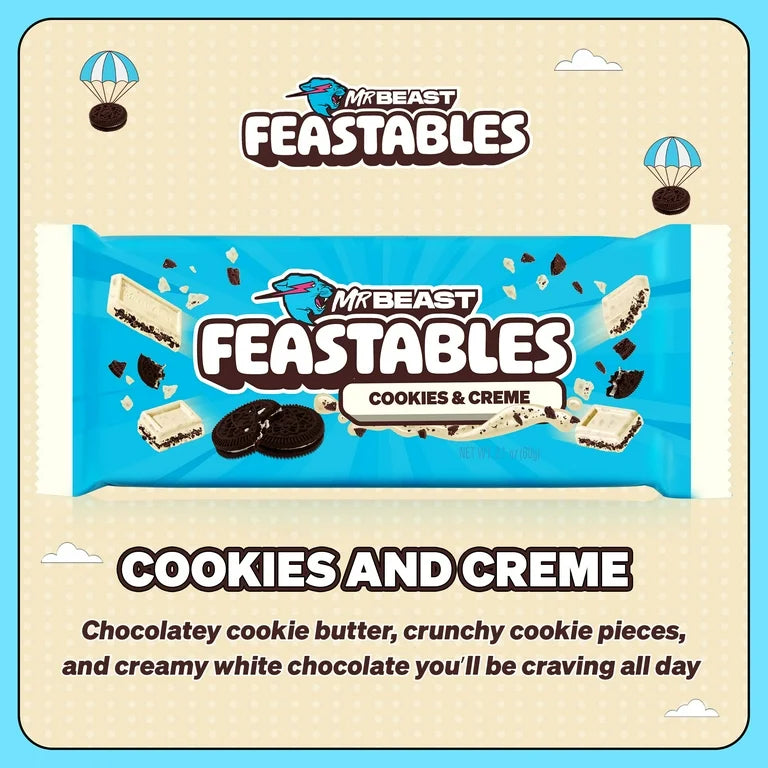 Chocolate Feastables Mr Beast Cookies and Creme Tamaño Grande 60g