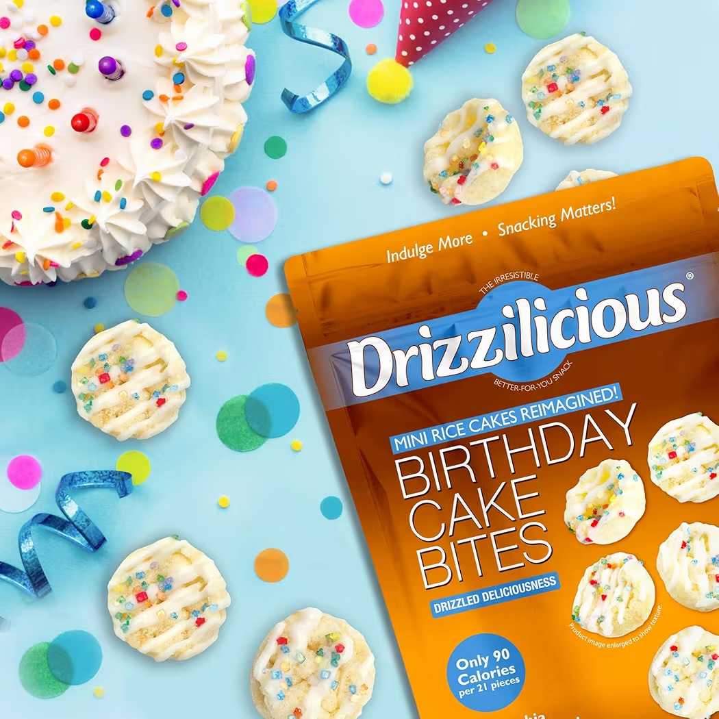 Mini Pasteles Arroz Drizzilicious Birthday Cake Bites 21g