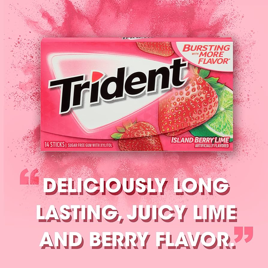 Chicles Trident Island Berry Lime x14 Sticks