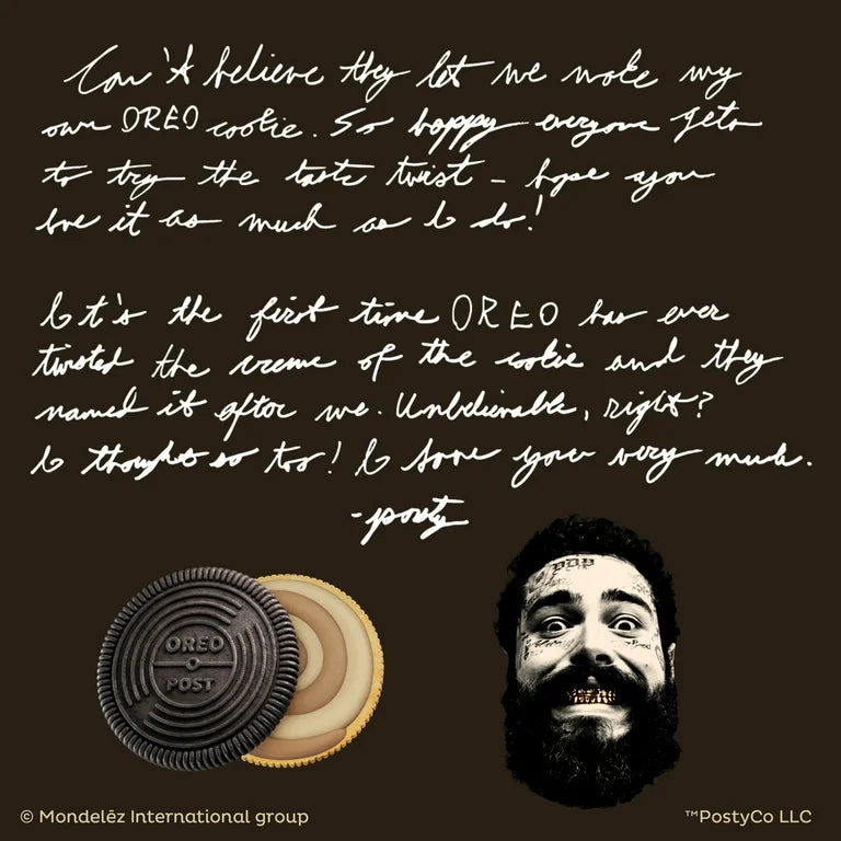 EDICIÓN LIMITADA: Oreo x Post Malone Caramelo Salado Tamaño Grande 303g