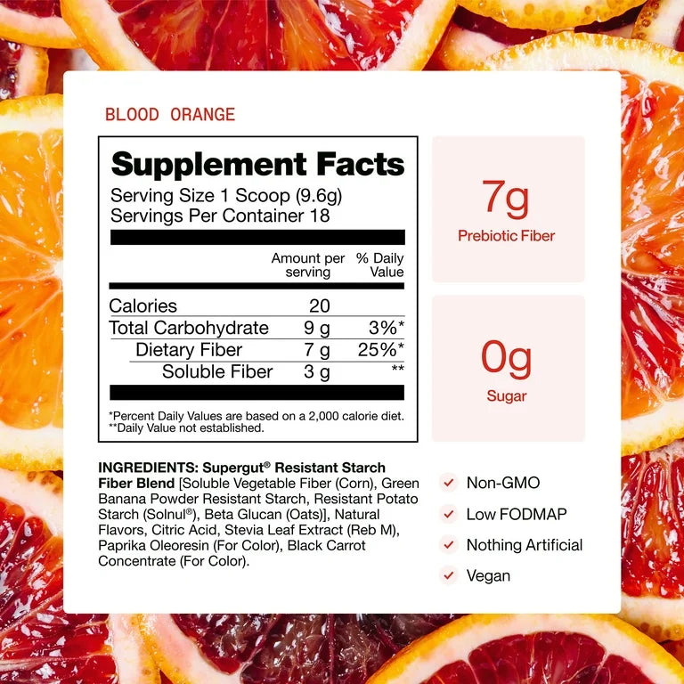 Fibra Prebiótica Naranja Roja Blood Orange Supergut GLP-1 Daily Support 173g