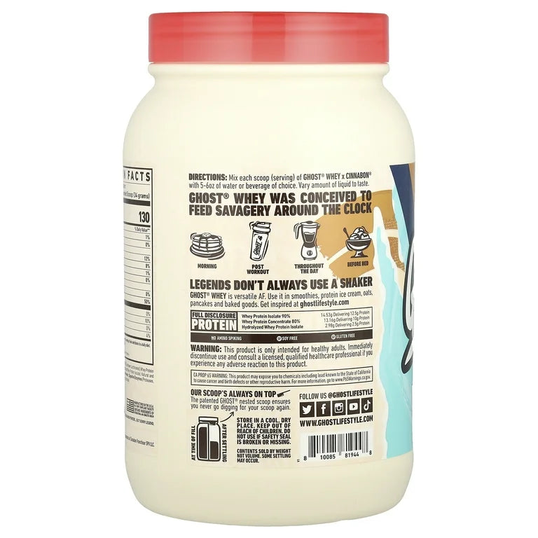 Suplemento Proteína Ghost Whey Protein Cinnabon 918g