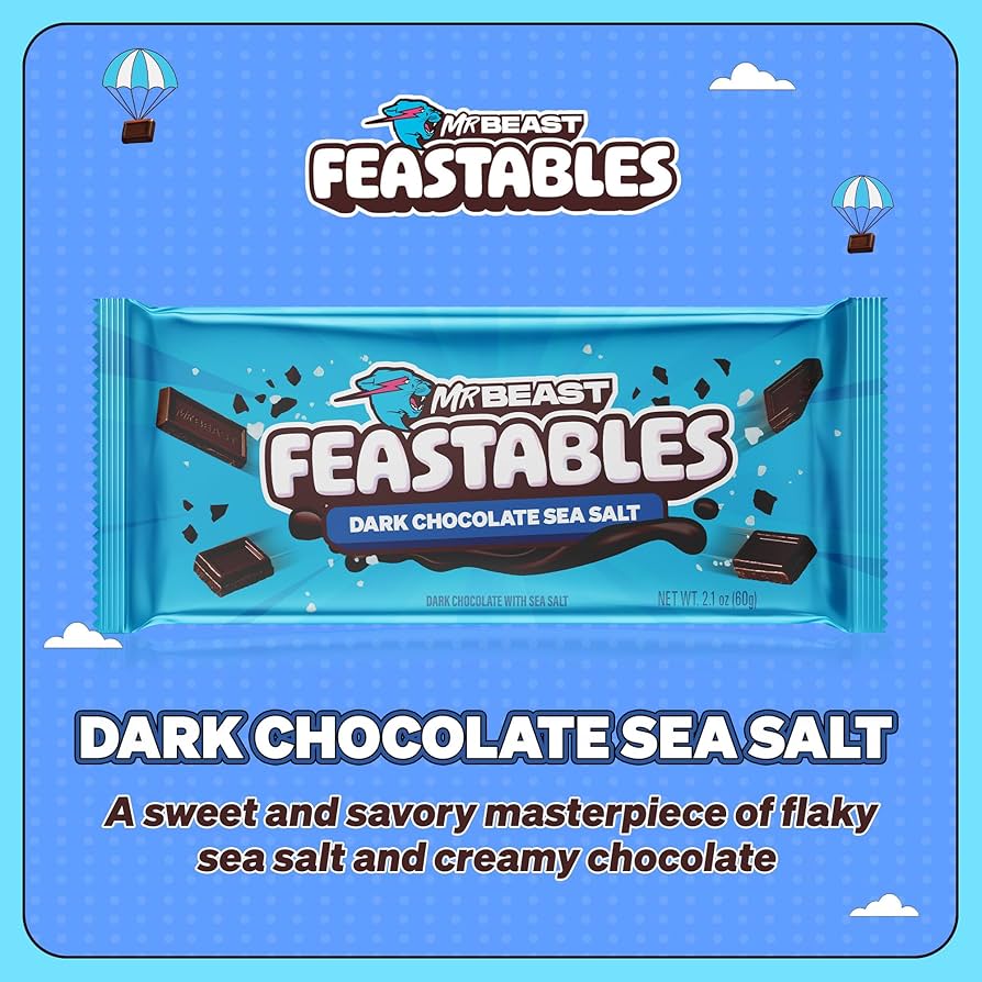 Chocolate Feastables Mr Beast Dark Chocolate Sea Salt Tamaño Grande 60g