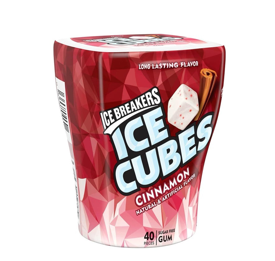 Chicles Ice Cubes Canela Sin Azúcar x40 Unidades