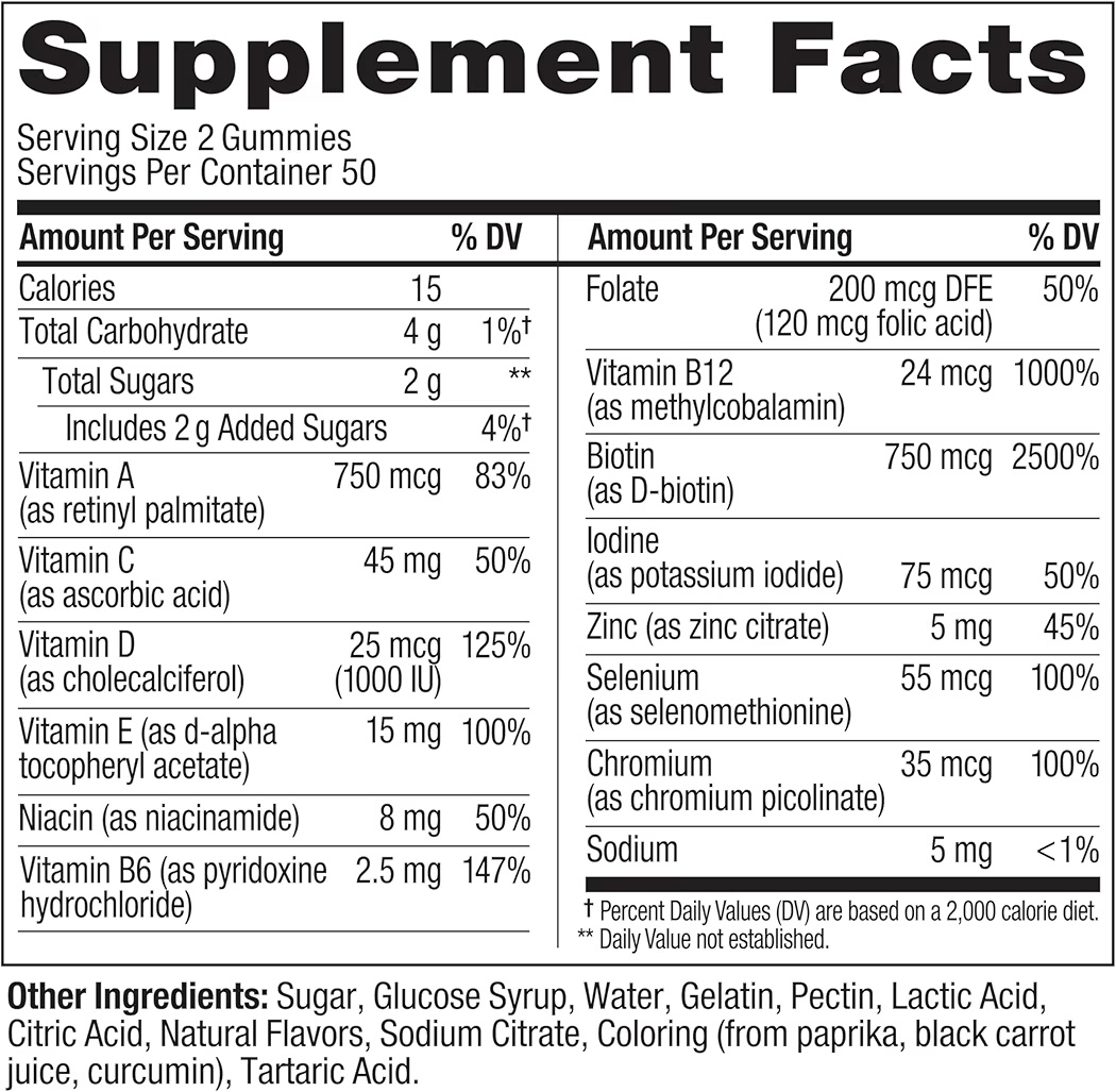 TEEN GIRL MULTI: Gomitas Olly Berry Melon Besties Healthy Skin & Immune Support x100 Unidades