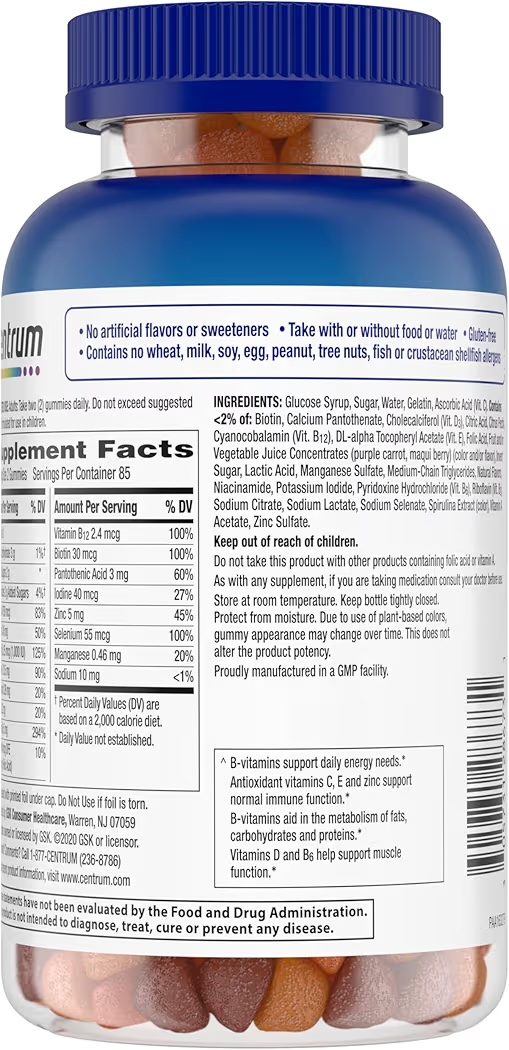 MEN MULTI: Gomitas Centrum Multi Gummies Frutal x170 Unidades