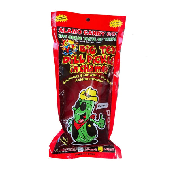 Pepino Grande con Chamoy Big Tex Dill Pickle in Chamoy