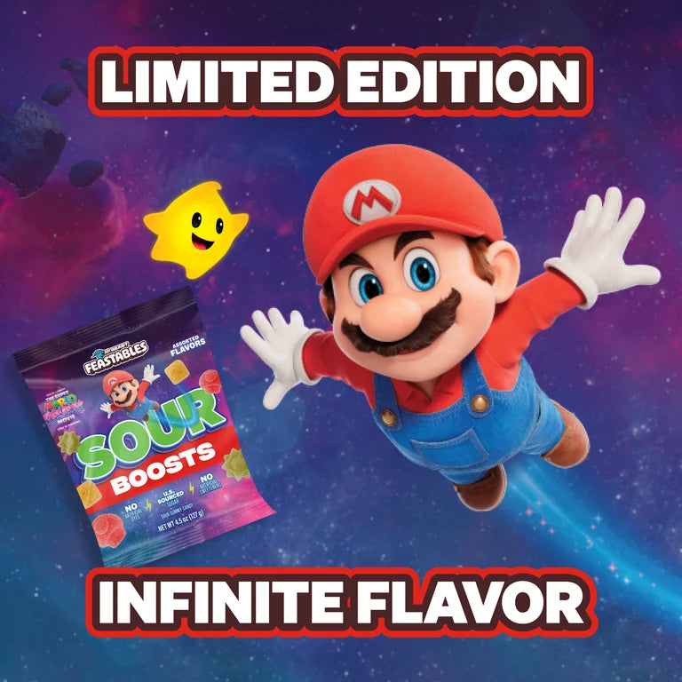 EDICIÓN LIMITADA: Gomitas Feastables Mr Beast x Super Mario Galaxy Sour Boosts 127g