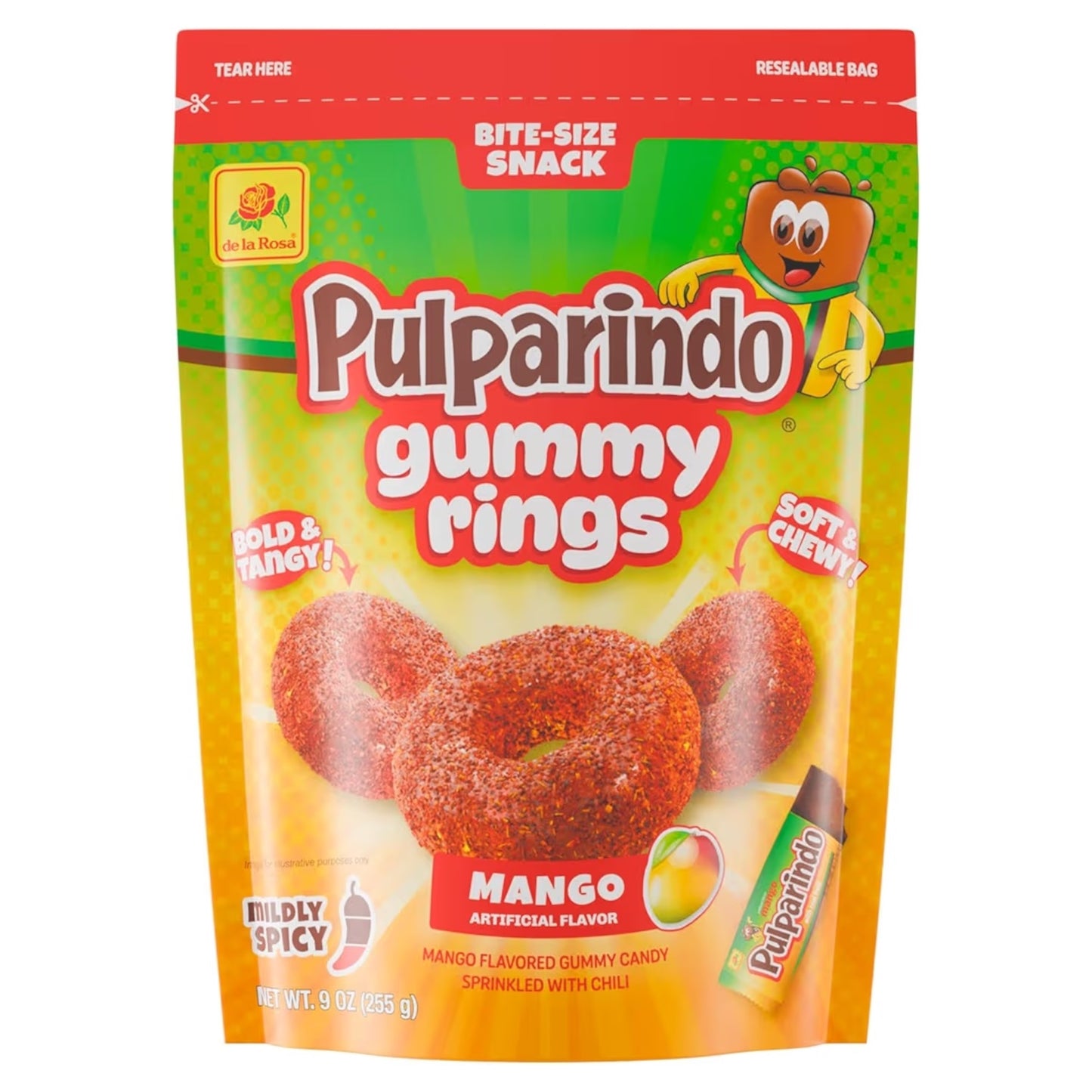 Gomitas Pulparindo Mango Gummy Rings Tamaño Grande 255g
