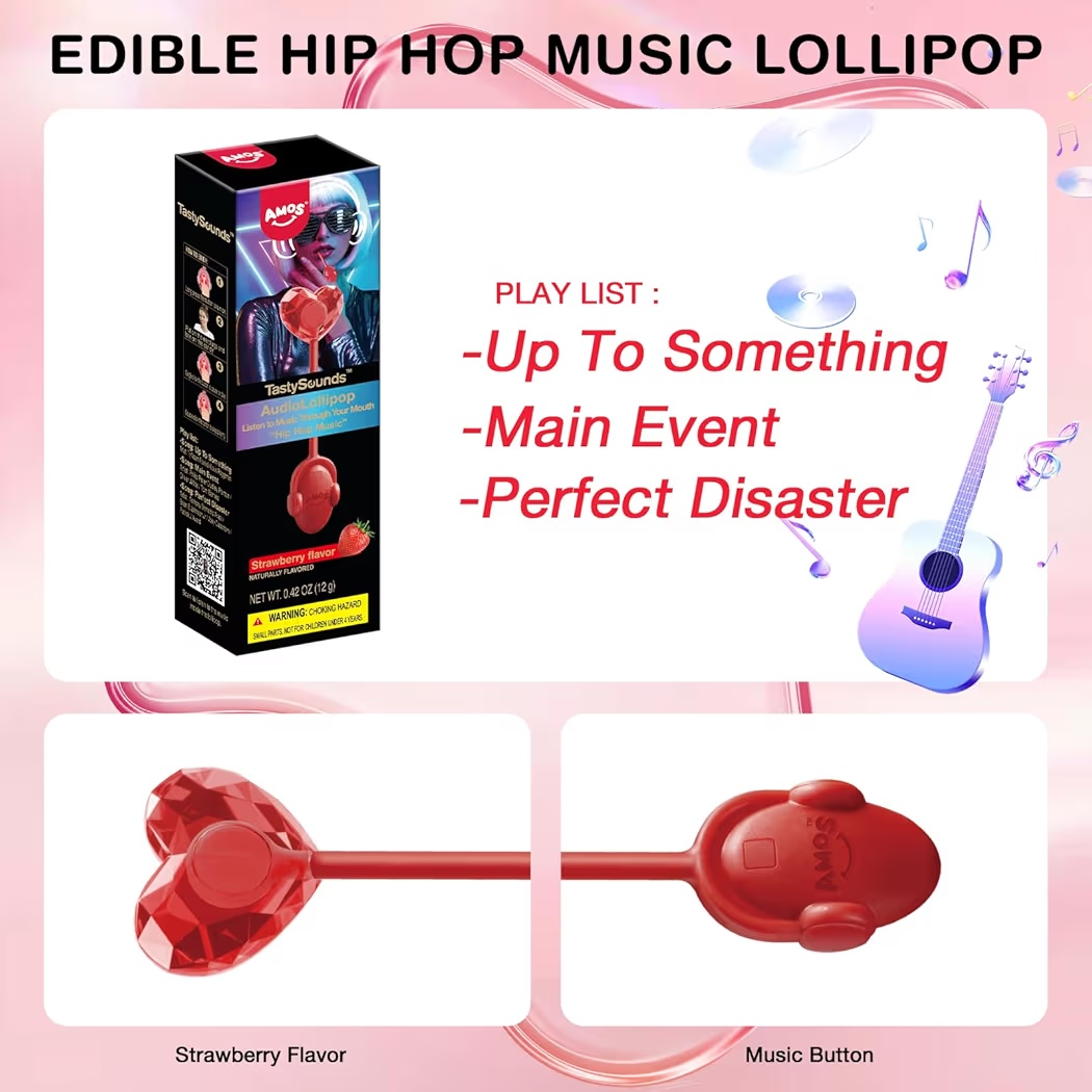 AudioLollipop Amos TastySounds Hip Hop Fresa 12g