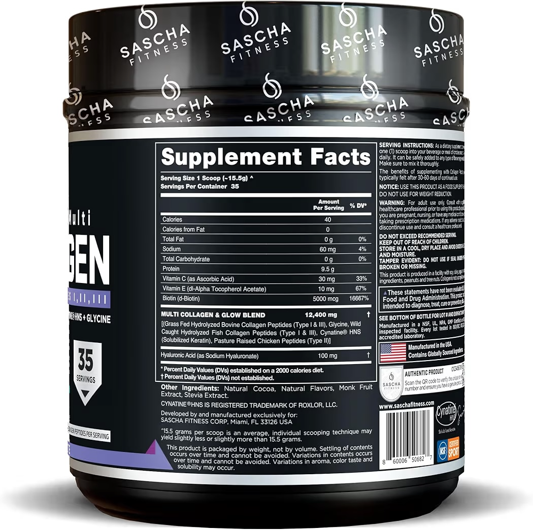 MULTI: Colágeno Hidrolizado Sascha Fitness Chocolate 542g