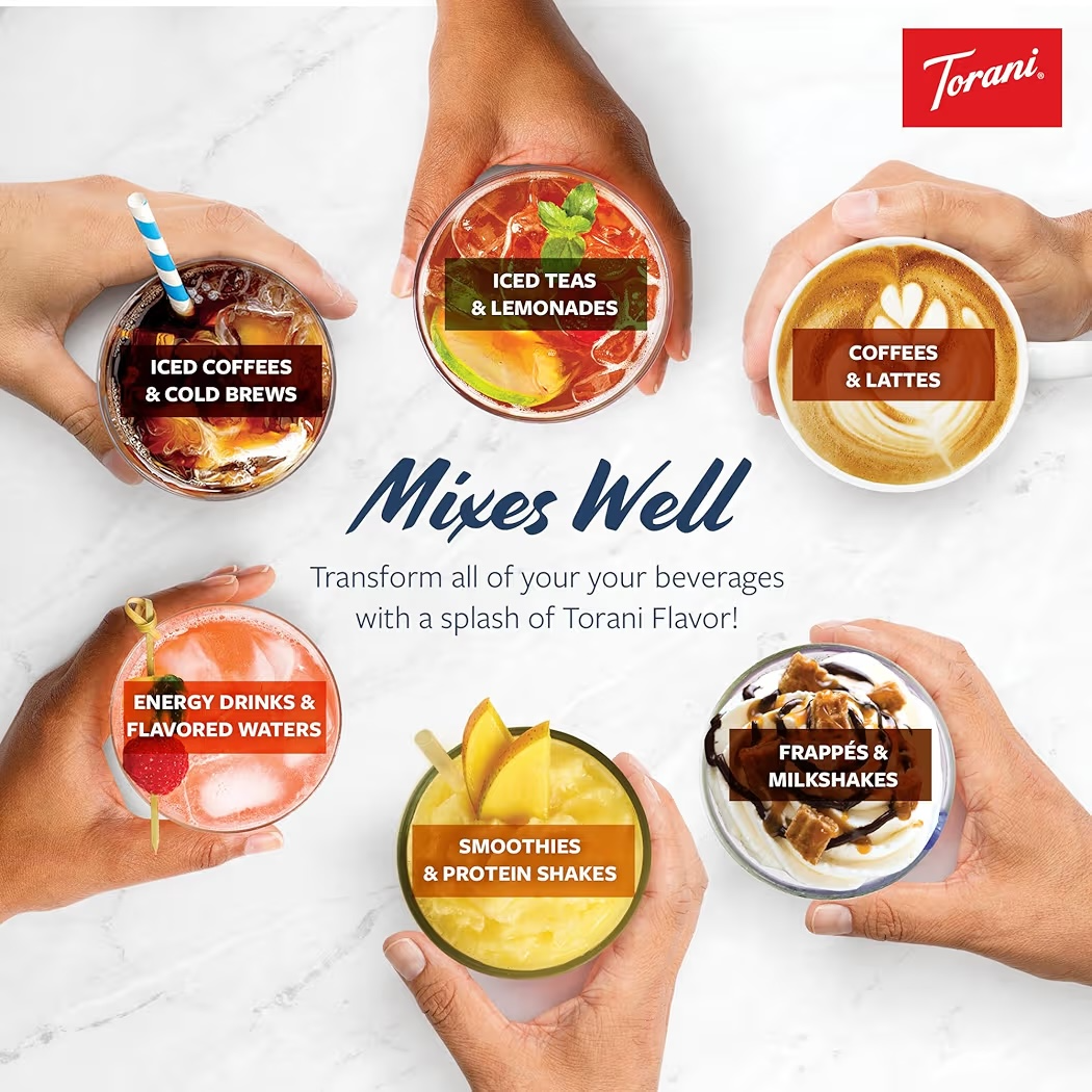 Sirope Sin Azúcar Torani Avellanas Tamaño Grande 750 mL