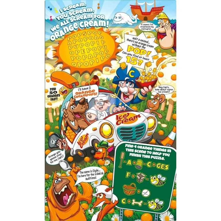 EDICIÓN LIMITADA: Cereal Capitan Crunch Creampop Naranja Tamaño Familiar 627g