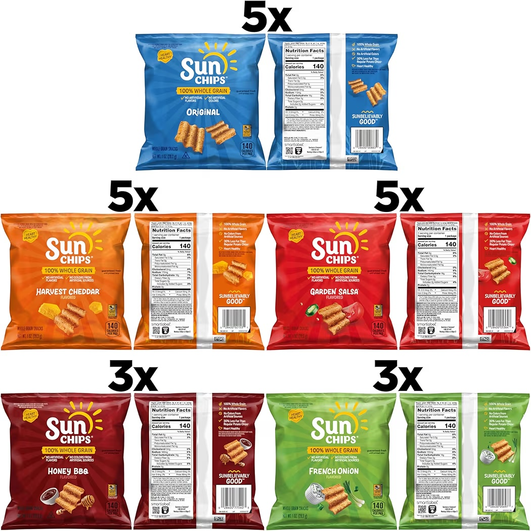 Chips Grano Entero SunChips Caja Surtida x21 Unidades - 23g