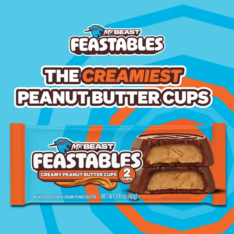 Chocolate Feastables Mr Beast Creamy Peanut Butter Cups x2 - 40g