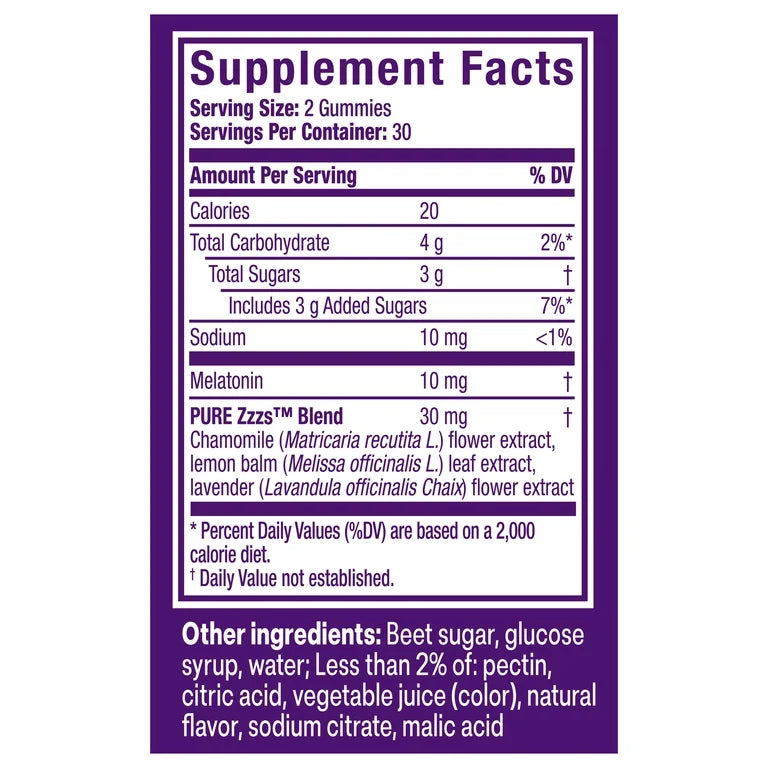 MELATONIN: Gomitas Avanzadas Vick’s ZzzQuil Mixed Berry x60 Unidades