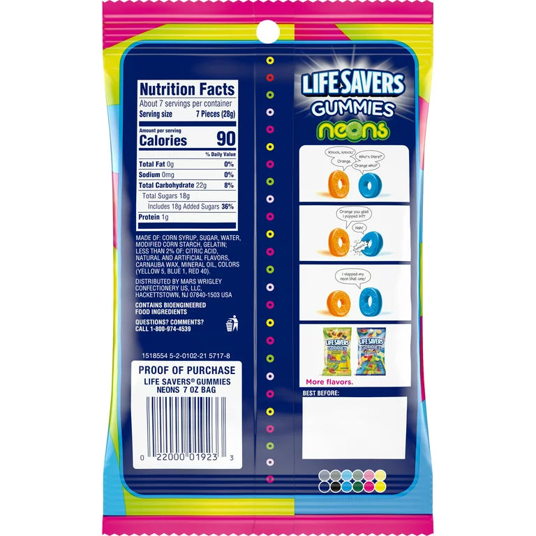 Gomitas Neon Lifesavers Grande 198g