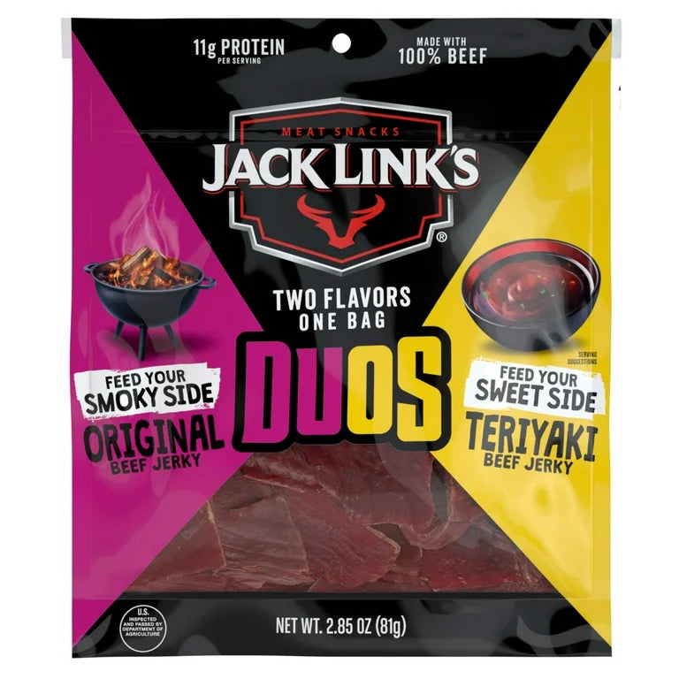 Jack Link’s Beef Jerky DUOS Original-Teriyaki 11g Proteína 81g